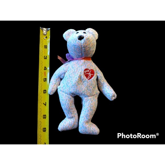 2001 Signature Bear, TY Beanie Baby, Colorful, 9 Inches - Picture 4 of 10